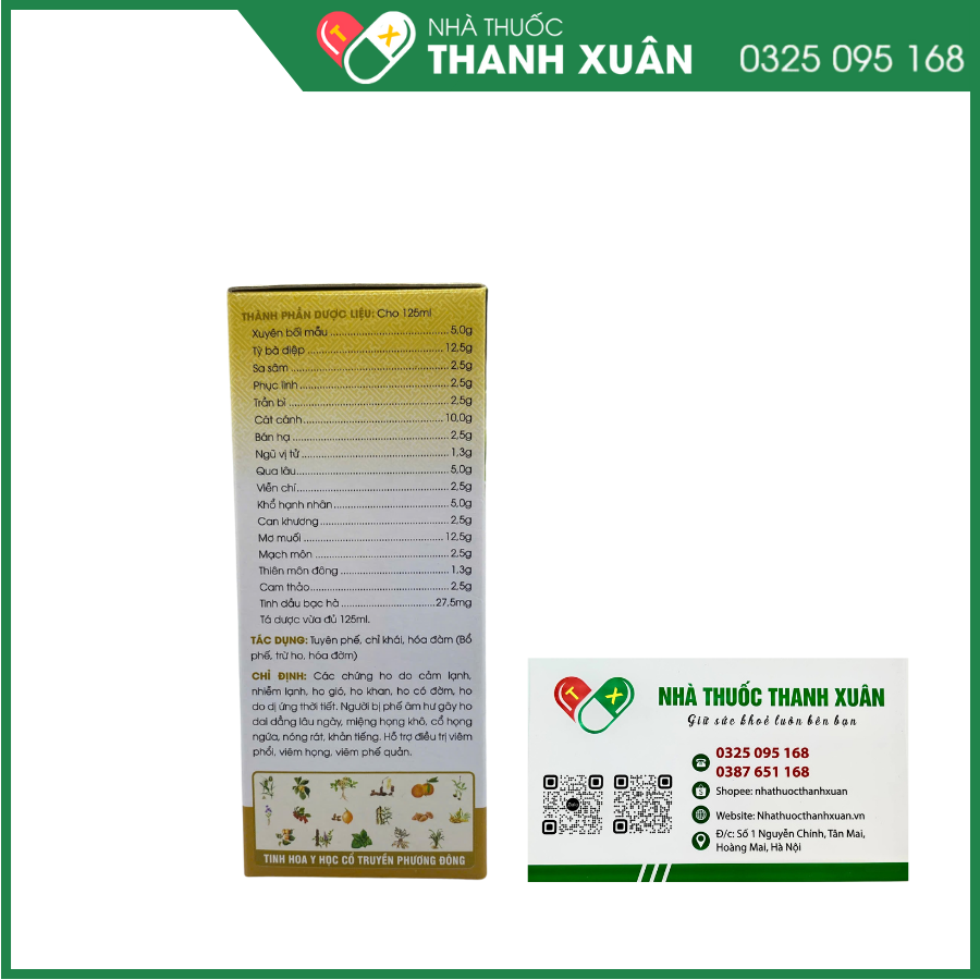 Siro Bảo Thanh No Sugar điều trị chứng ho, viêm phổi